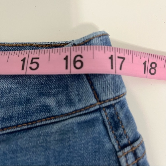 J.Jill Blue Patch Pockets Cuffed Hem Denim Jeans - Picture 12 of 15